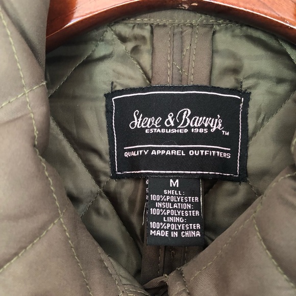 Olive Green Steve & Barry’s Collared Button Down Diamond Pattern Jacket, M - Picture 8 of 13